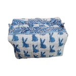 Load image into Gallery viewer, Cosmetic Bag- Blue Bunnies
