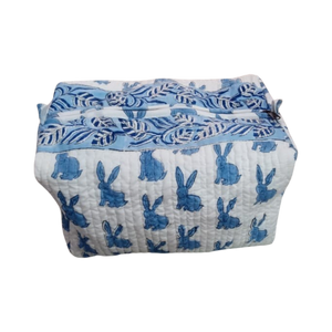 Cosmetic Bag- Blue Bunnies