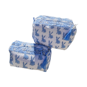 Cosmetic Bag- Blue Bunnies