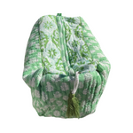 Load image into Gallery viewer, Cosmetic Bag- Green stamp pattern
