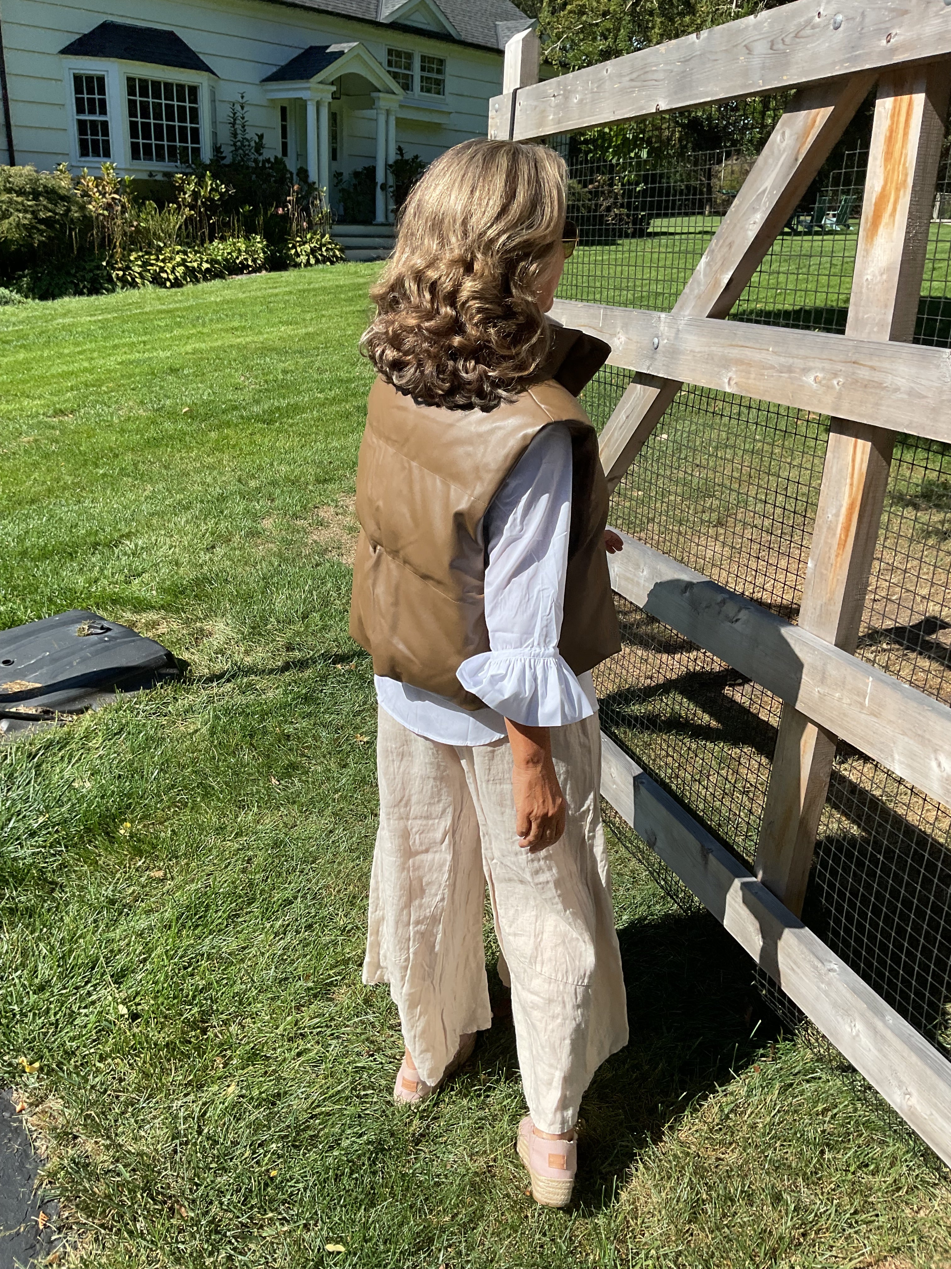 Faux Leather Short Puffy Vest