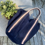 Load image into Gallery viewer, Suede Leather Bag with Stripes
