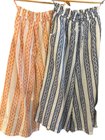 Load image into Gallery viewer, Evil Eye Striped Block Print Palazzo Pants – Resort Wear – Made in India
