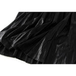 Load image into Gallery viewer, Metallic Pleated A-Line Skirt with Elastic Waist in Solid Color
