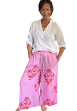 Load image into Gallery viewer, POPPY Block Print Palazzo Pants – Resort Wear – Made in India
