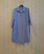 Load image into Gallery viewer, Atrani long collared linen dress with buttons
