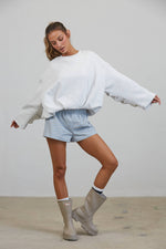 Load image into Gallery viewer, Blouson Cropped Pullover Sweatshirt
