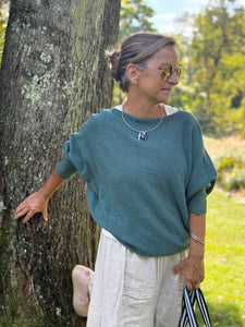 Bat Sleeve Sweater with scoop neck