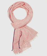 Load image into Gallery viewer, Red and White Stripe scarf/ sarong
