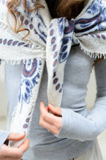 Load image into Gallery viewer, Cashmere Bandana Paisley-cs Big in Champagne
