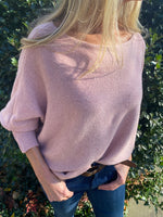 Load image into Gallery viewer, Bat Sleeve Sweater with scoop neck
