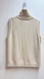 Load image into Gallery viewer, Sleeveless knit pullover with zip-up stand collar
