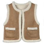 Load image into Gallery viewer, Suede Sherpa Outlined Vest
