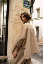 Load image into Gallery viewer, Short trench-style cape jacket, batwing style from Paris

