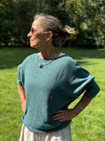 Load image into Gallery viewer, Bat Sleeve Sweater with scoop neck

