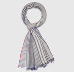 Load image into Gallery viewer, Blue and White Stripe Scarf/ Sarong
