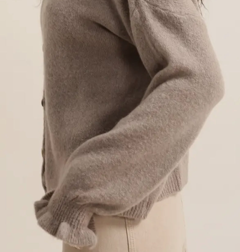 Ruffle Neck Cardigan