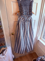 Load image into Gallery viewer, Evil Eye Striped Block Print Palazzo Pants – Resort Wear – Made in India
