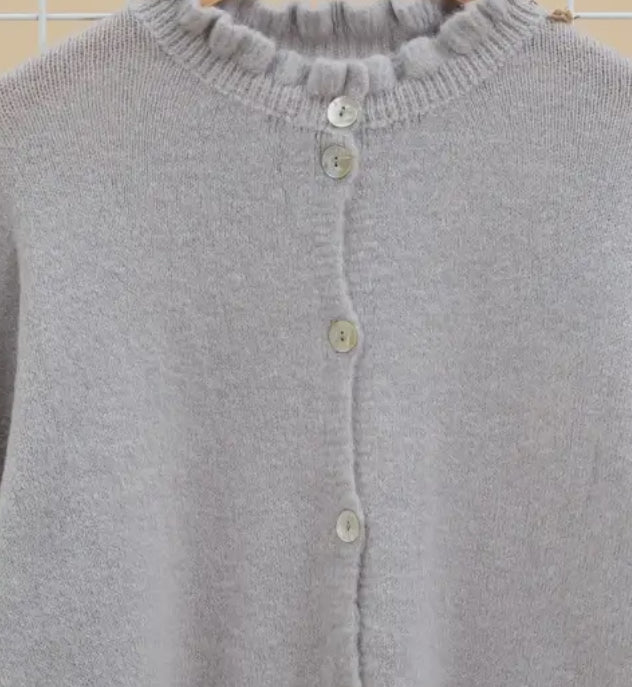 Ruffle Neck Cardigan