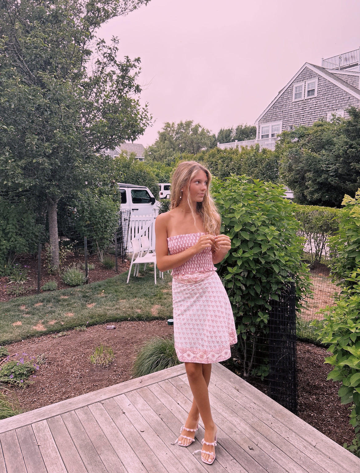 The Capri Mini Skirt/ Top in Stamp fabric