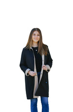 Load image into Gallery viewer, Black &amp; Camel Water-Repellent, Reversible Trench Coat
