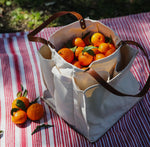 Load image into Gallery viewer, Canvas Market bag/ beach bag in off white- smaller size
