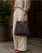 Load image into Gallery viewer, Minimalist Handmade Handbag | Full Grain Leather Bag
