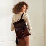 Load image into Gallery viewer, Buff Leather Laptop Backpack | Minimal Vintage Work Bag
