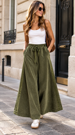 Load image into Gallery viewer, Wide flowing trousers with elasticated waistband
