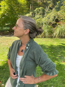 Ruffle Neck Cardigan