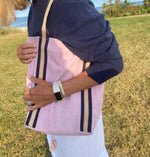 Load image into Gallery viewer, Suede Leather Bag with Stripes
