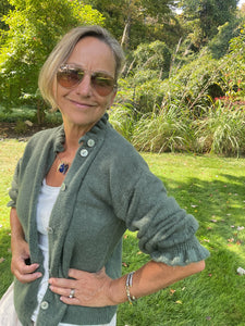 Ruffle Neck Cardigan