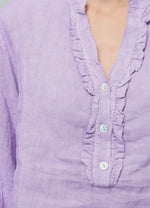 Load image into Gallery viewer, Verona Linen long sleeve ruffle shirt
