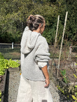 Load image into Gallery viewer, Boucle Zip Hoodie with ribbed trim
