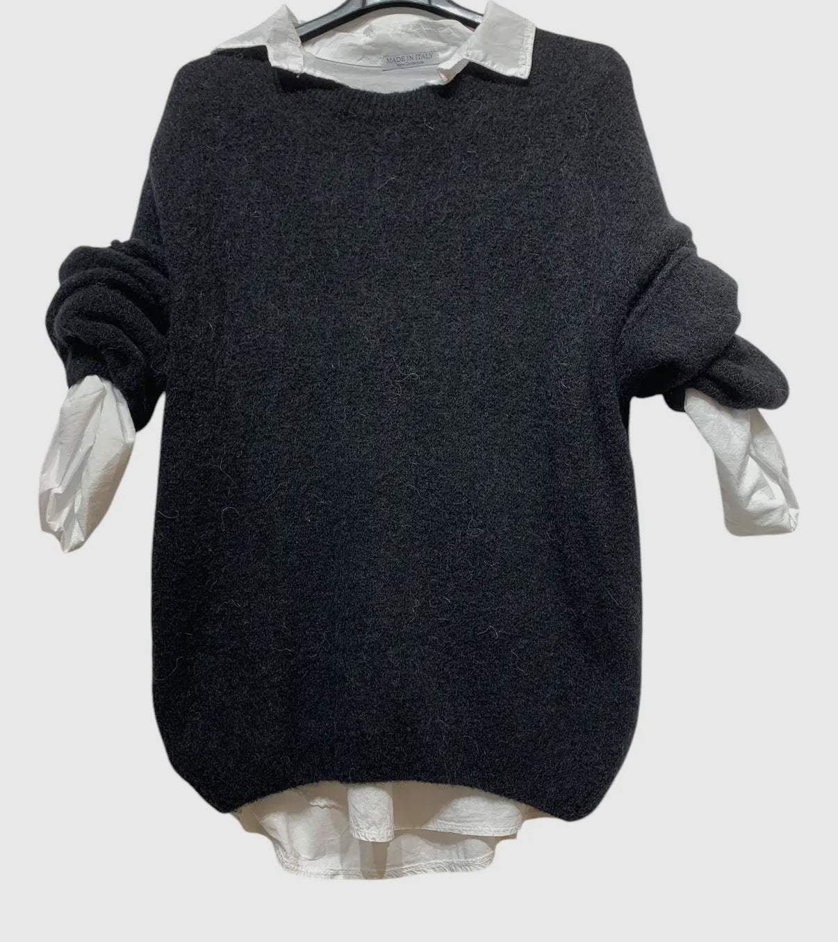 Wool Summer sweater with integrated shirt
