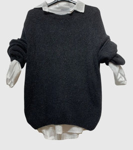 Wool Summer sweater with integrated shirt