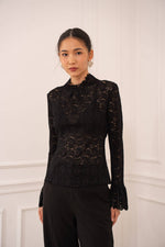 Load image into Gallery viewer, Carol high-neck lace blouse
