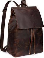 Load image into Gallery viewer, Buff Leather Laptop Backpack | Minimal Vintage Work Bag
