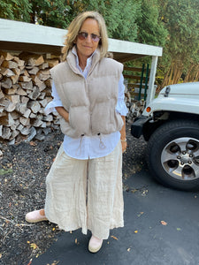 Corduroy Short Puffy Vest