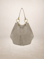 Load image into Gallery viewer, Suede leather bucket bag
