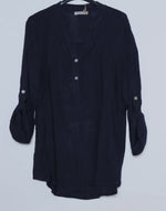 Load image into Gallery viewer, Verona Linen long sleeve ruffle shirt
