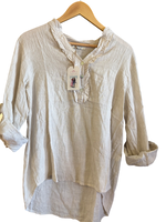 Load image into Gallery viewer, Verona Linen long sleeve ruffle shirt
