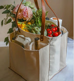 Load image into Gallery viewer, Canvas Market bag/ beach bag in off white- smaller size

