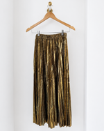 Load image into Gallery viewer, Metallic Pleated A-Line Skirt with Elastic Waist in Solid Color
