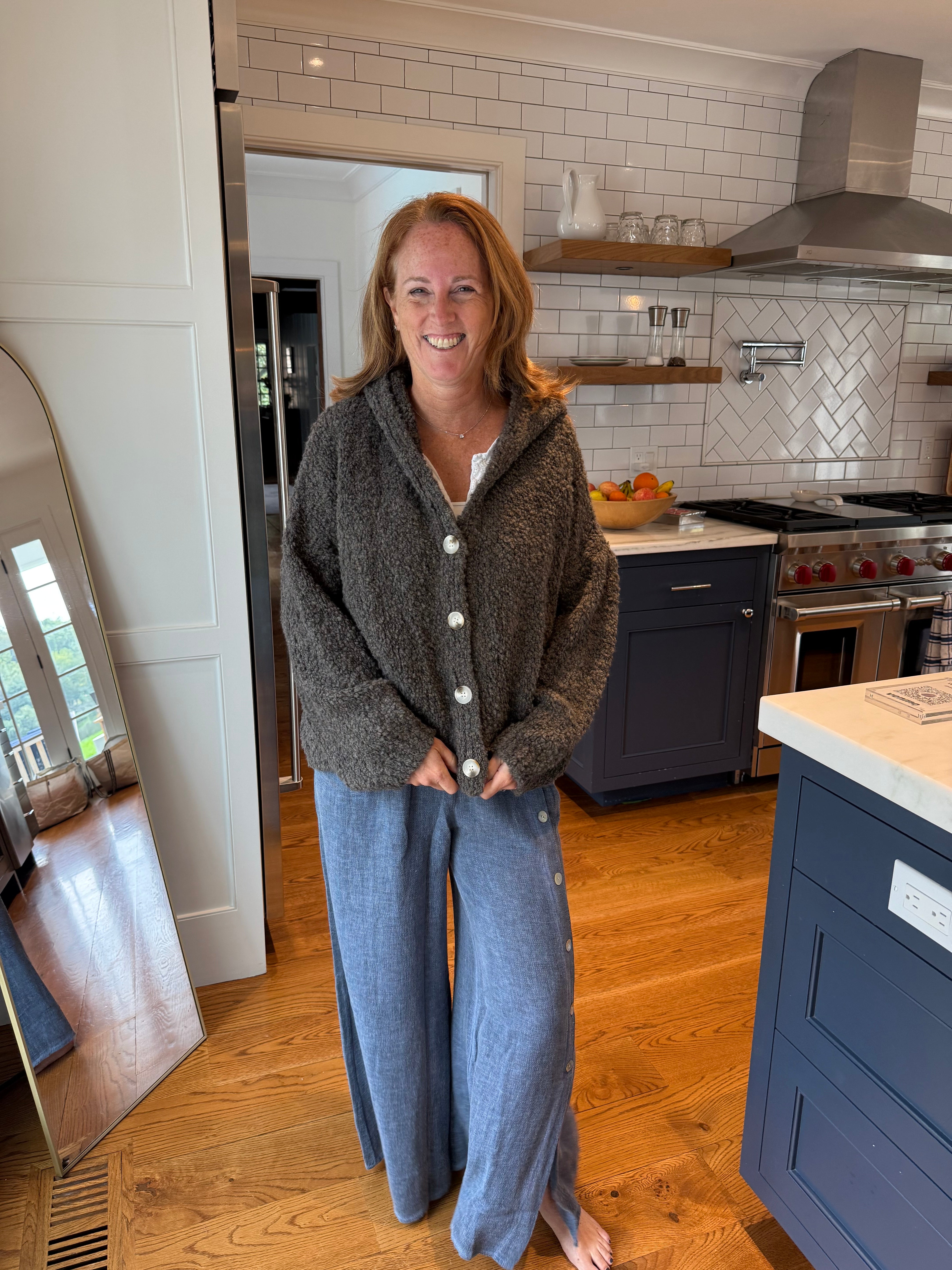 Boucle Hooded Cardigan