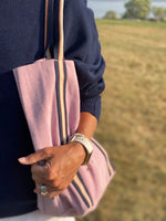 Load image into Gallery viewer, Suede Leather Bag with Stripes

