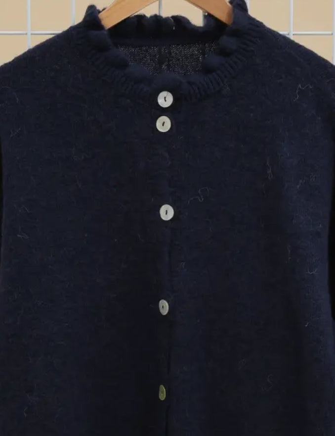 Ruffle Neck Cardigan