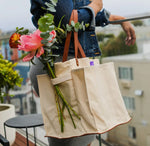 Load image into Gallery viewer, Canvas Market bag/ beach bag in off white- smaller size
