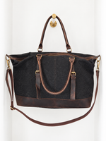Load image into Gallery viewer, 21'' inch Oversized Canvas Genuine Leather Travel bag
