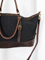Load image into Gallery viewer, 21'' inch Oversized Canvas Genuine Leather Travel bag
